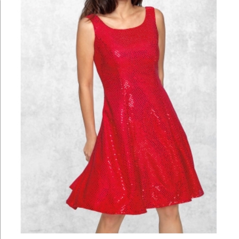 Show choir stage dress or holiday red sequin dress